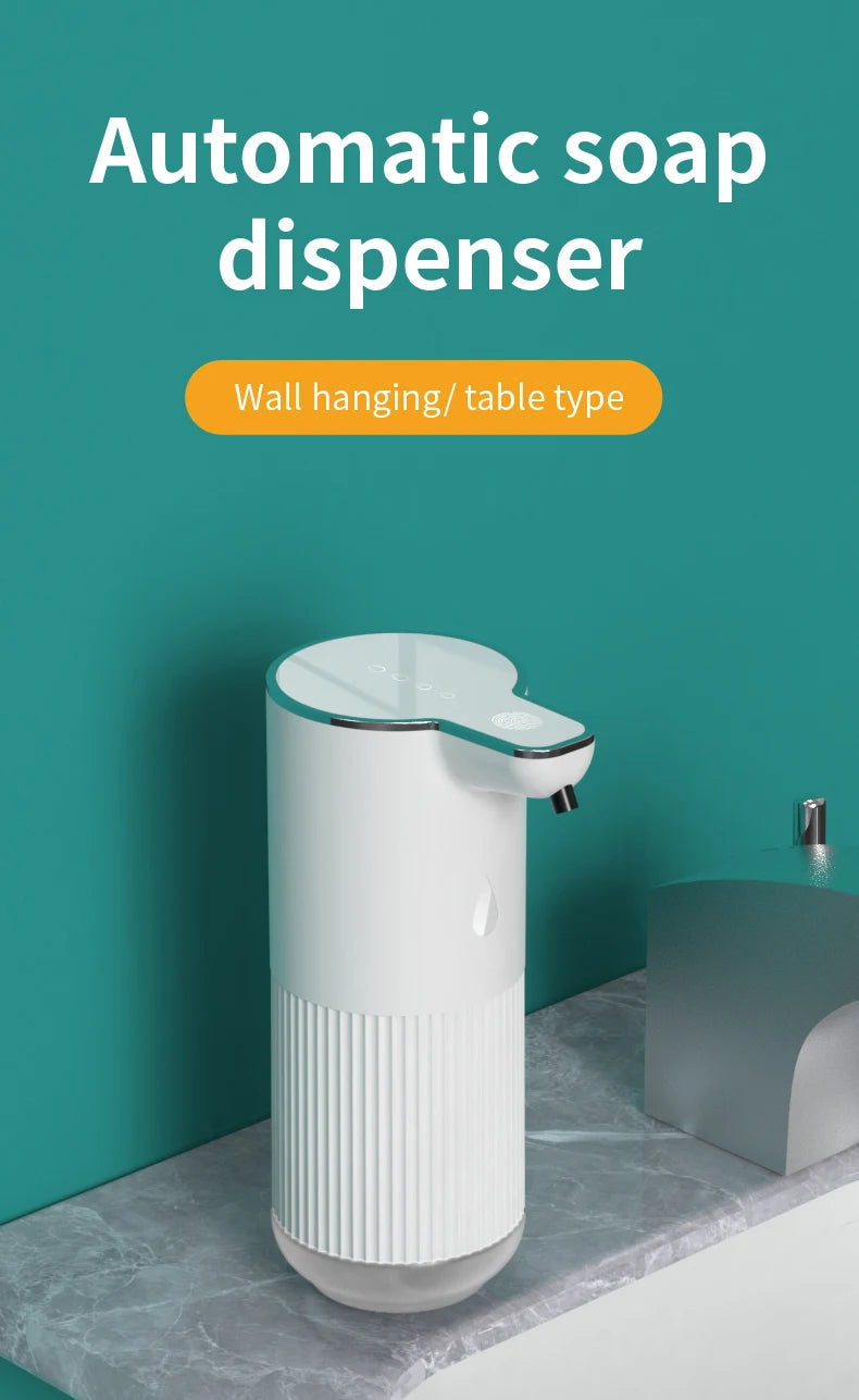 Dispensador de jabón automático sin contacto con sensor inteligente de 350 ML de capacidad para mesa o pared, bomba de desinfectante de manos para cocina y baño