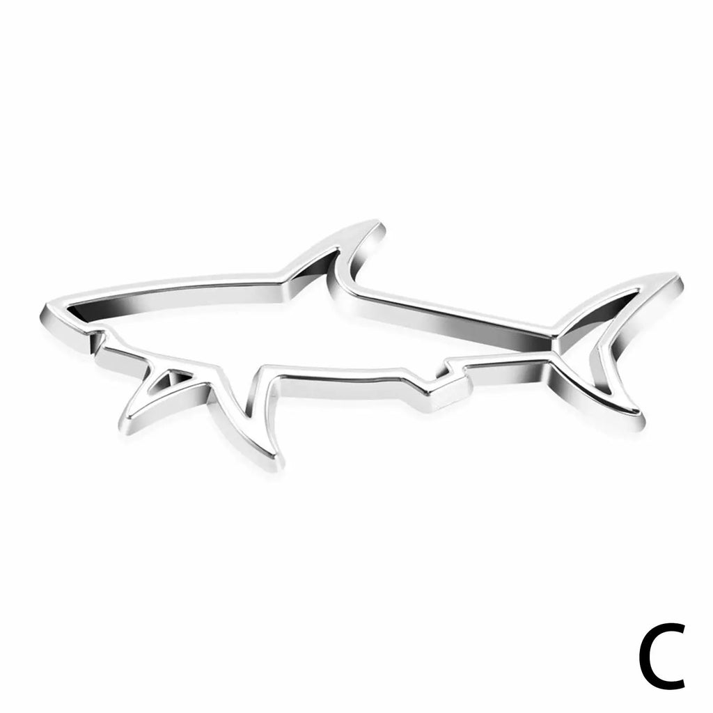 3D Metal Car Styling Sticker Hollow Fish Shark Emblem Badge Decals Automobiles Motorcycle Computer Fuel Cap Accessories Decals