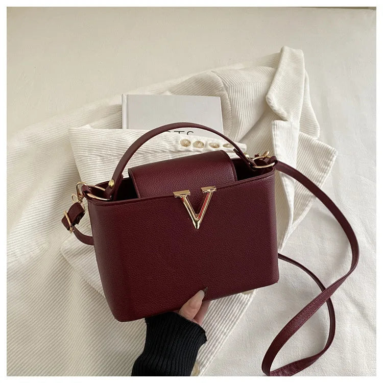 Minimalist Square Shoulder Bag - Women's PU Crossbody Handbag
