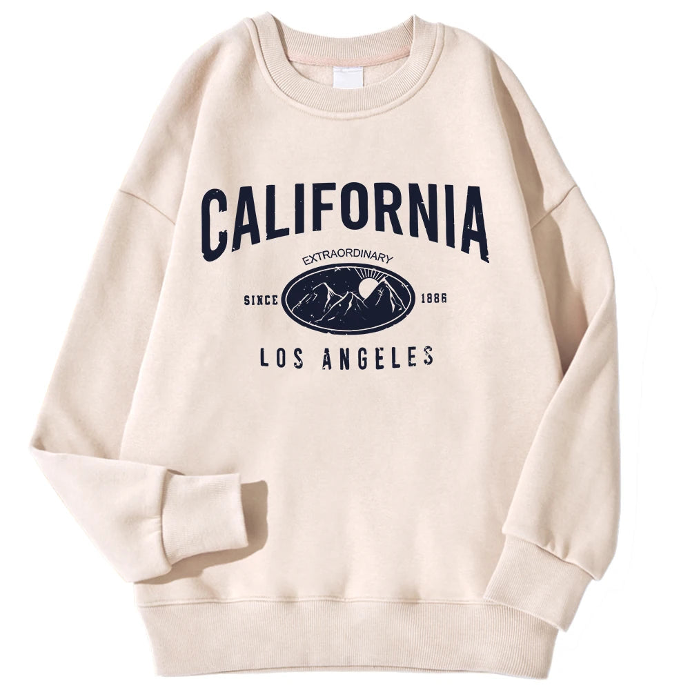 New York California Malibu Letter Sweatshirts Winter Women'S Casual Loose Hoodie Fleece Warm Crewneck Pullover Comfortable Clothes