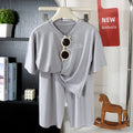 2PCS Children's Lyocell Thin Homewear Clothes Summer Kids Air Conditioning Mid-length Sleeve Tops+Long Pants Pajamas Set