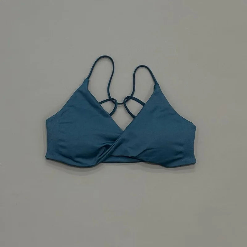 HISTELLO Vision Sports Bra Women Yoga Underwear Gym Running Exercise Backless Bra High Support Active Wear Fitness Workout Top