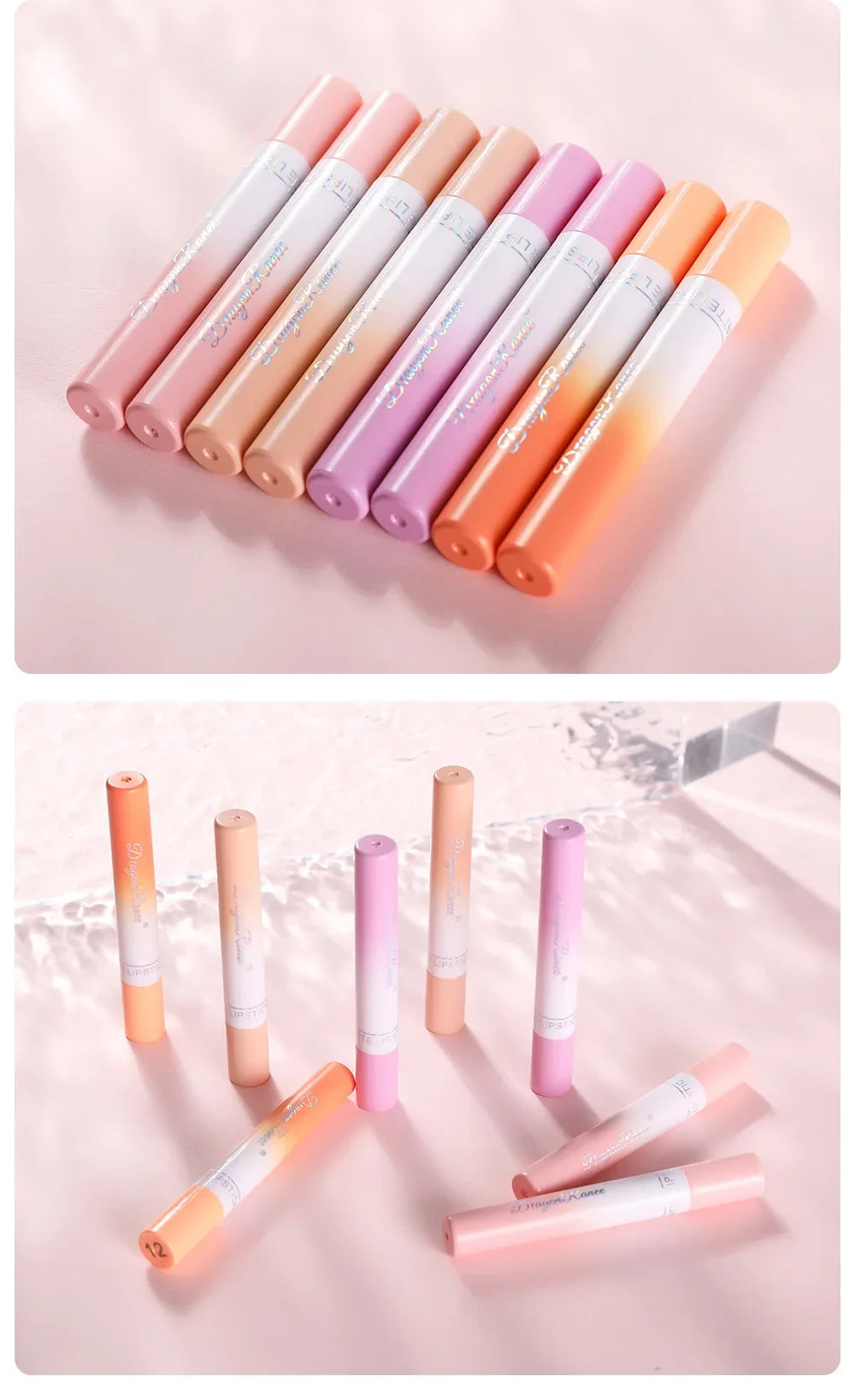 4pcs Lipstick Set Velvet Matte Lip Gloss Waterproof Long Lasting Smoke Lip Stick Sexy Red Lip Tint Charming Lips Makeup