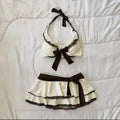 2000s Summer Aesthetic Women Clothing Kawaii Crop Top Bow Swimming set Sexy Harajuku Femme Camis Y2k Tank Tops Korea Camisole