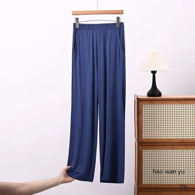 Women's Modal Pajama Pants - Casual Loose Straight Leg Sleep Bottoms