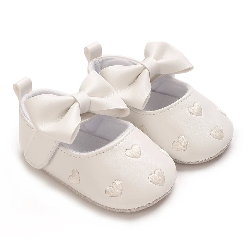 Baby Girls' First Walker Dress Shoes - Soft Sole Bow Knot Heart