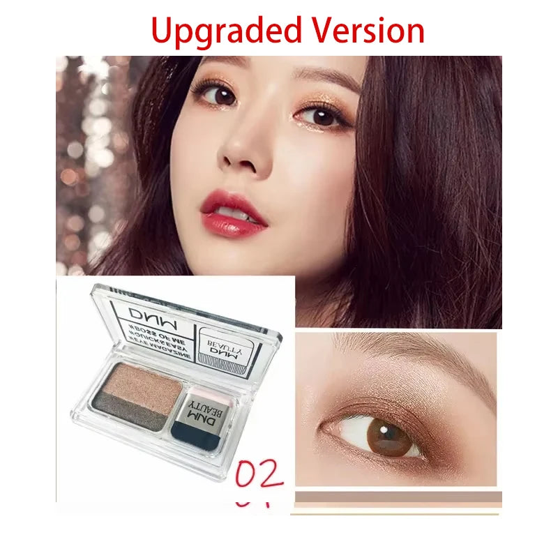 Two-Color Matte Eye Shadow Double Small Box Lazy Eye Shadow Easy To Carry Eyeshadow Tray Professional Women'S'S Cosmetics