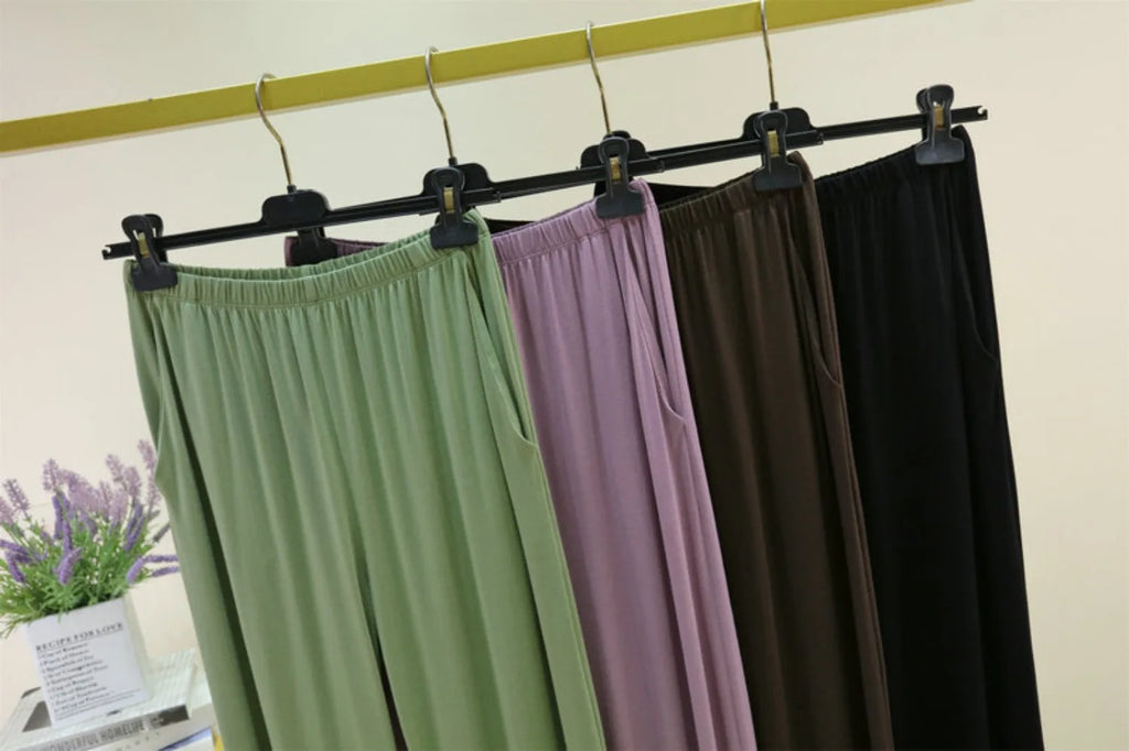 Fdfklak Women's Modal Pajama Pants - High Waist Lounge Sleep Bottoms