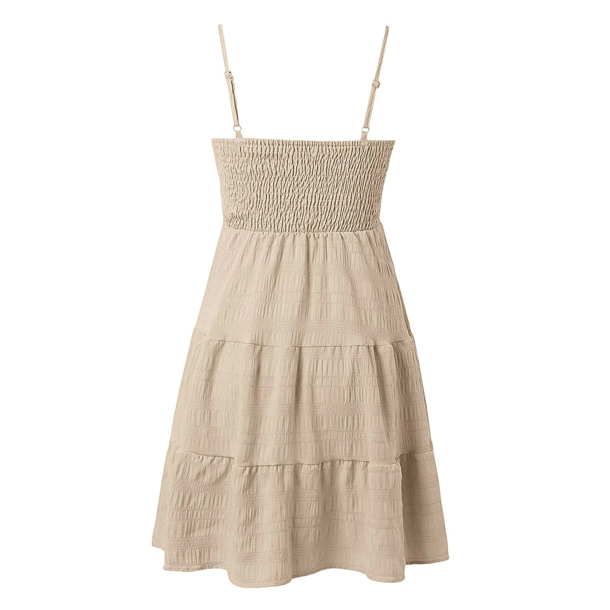 Bohemian Beach Sundress Women Sexy Sleeveless Backless Big Swing Mini Dress Solid Spaghetti Strap Ruffles Dresses Vestidos