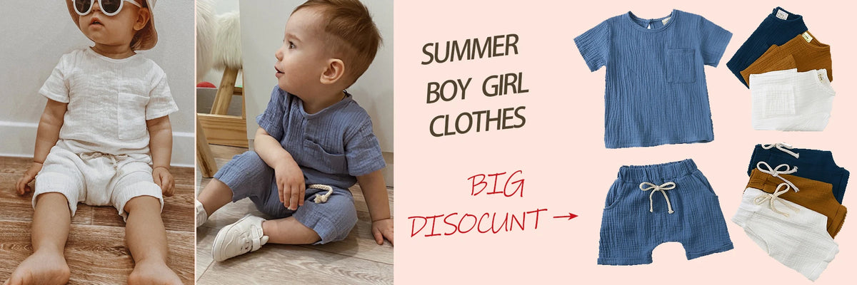 Kids Tales Unisex Toddler Summer Clothing Set - Cotton T-Shirt & Shorts
