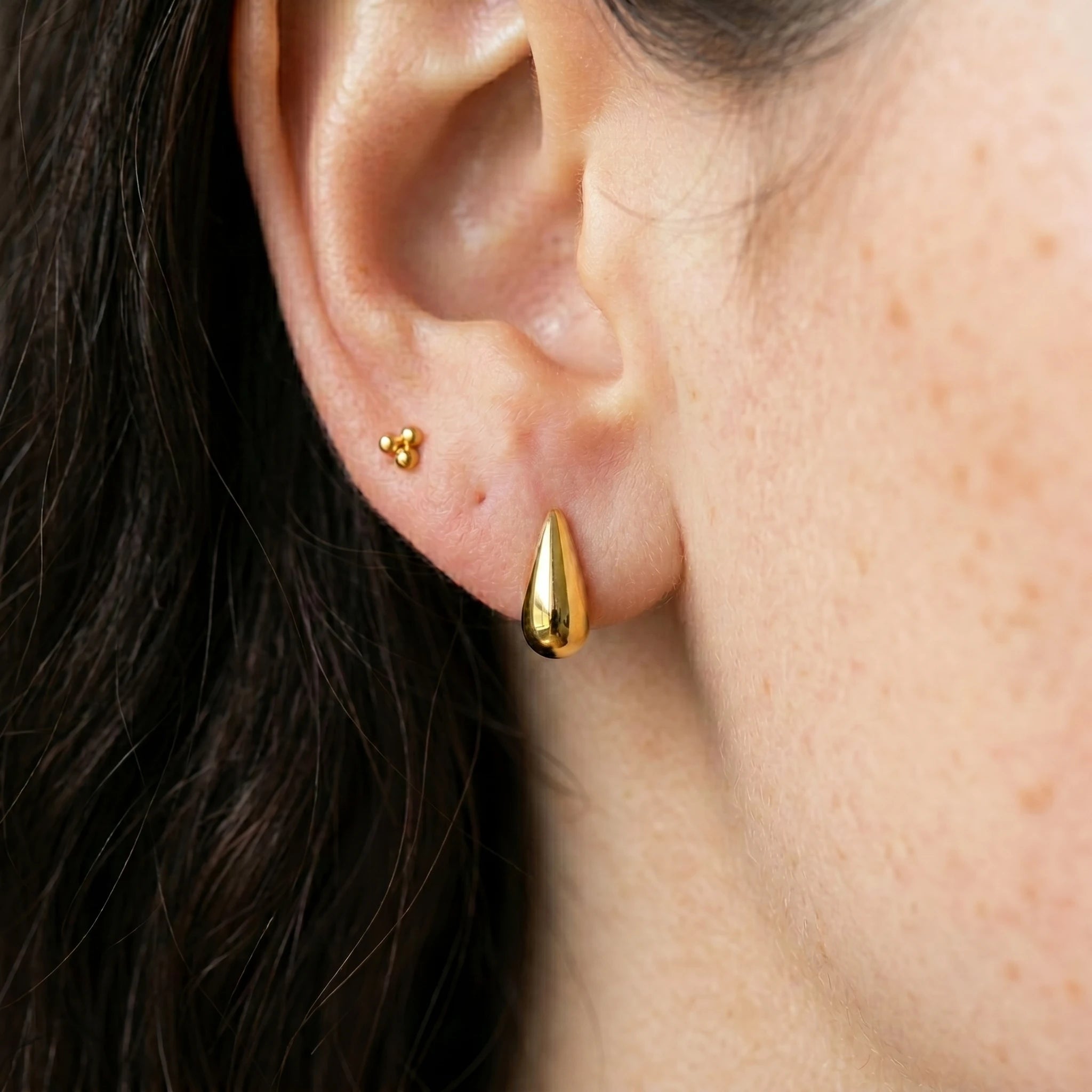 10-31mm Stainless Steel Vintage Chunky Water Drop Earrings For Women Gold Plated Thick Earring Statement Wedding Jewelry Gifts
