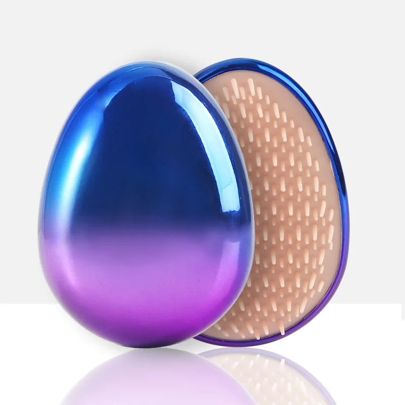 Marbling Egg Shape Glitter Straight Hair Brush Anti-knotting Hair Smoothing Combs Anti Static Massage Hairbrush Tangle Hair Care