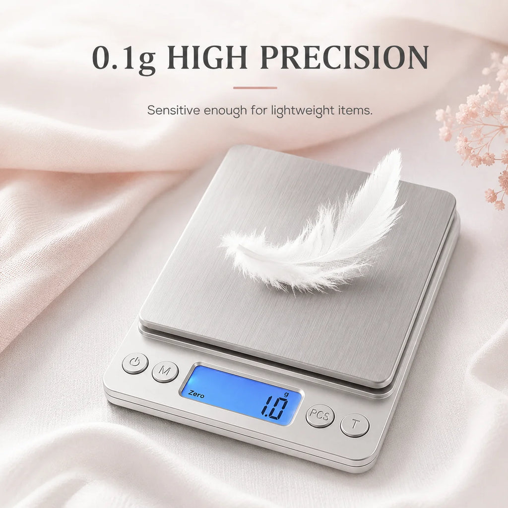 Báscula de cocina digital de acero inoxidable con pantalla LCD para pesar con precisión ingredientes de cocina y dietas