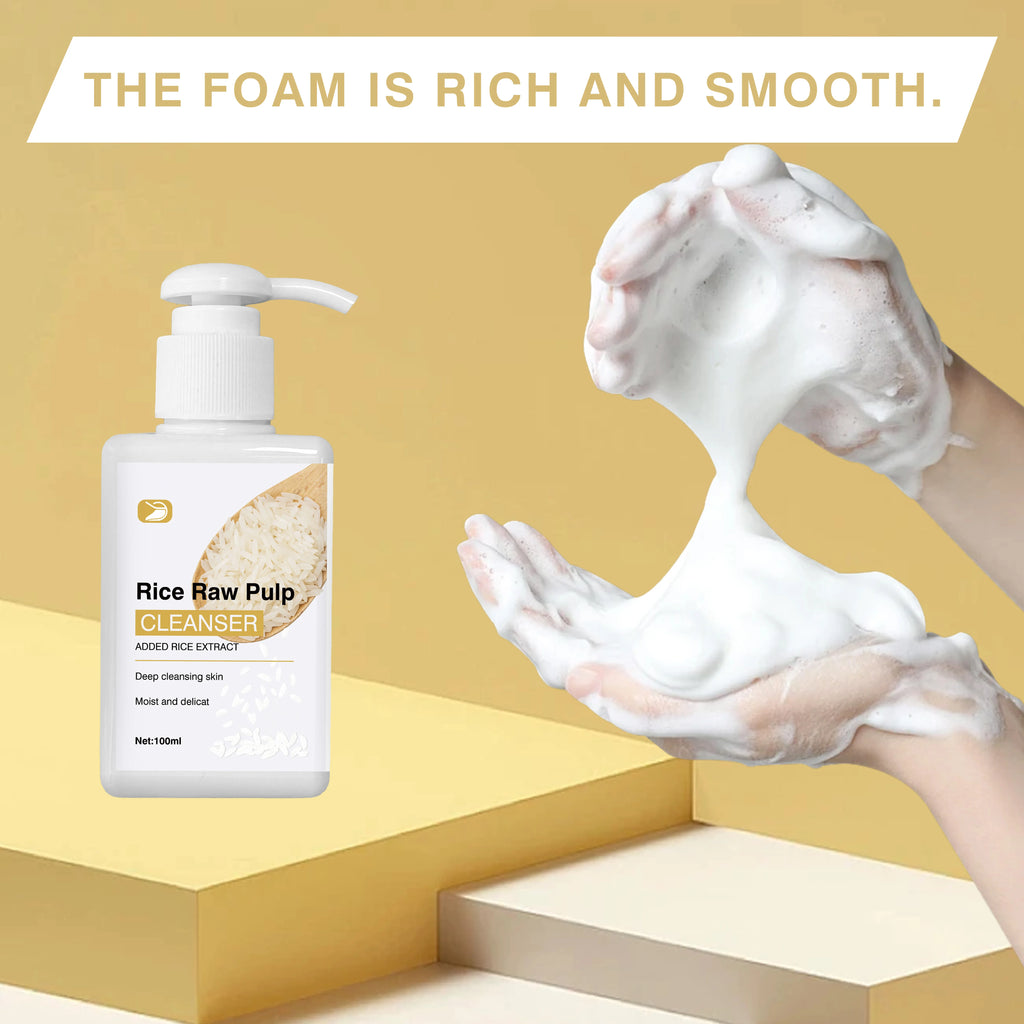 Rice Raw Face Pulp CLEANSER Deep Cleansing, Pores Hydrate&Brighten. For All Skin Types, Men & Women Daily Care, Even Sensitive