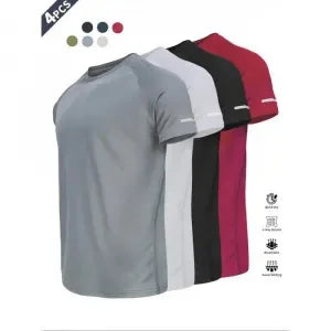 Men's Short Sleeve T-Shirt - Slim Fit Sporty Synthetic Fiber Blend