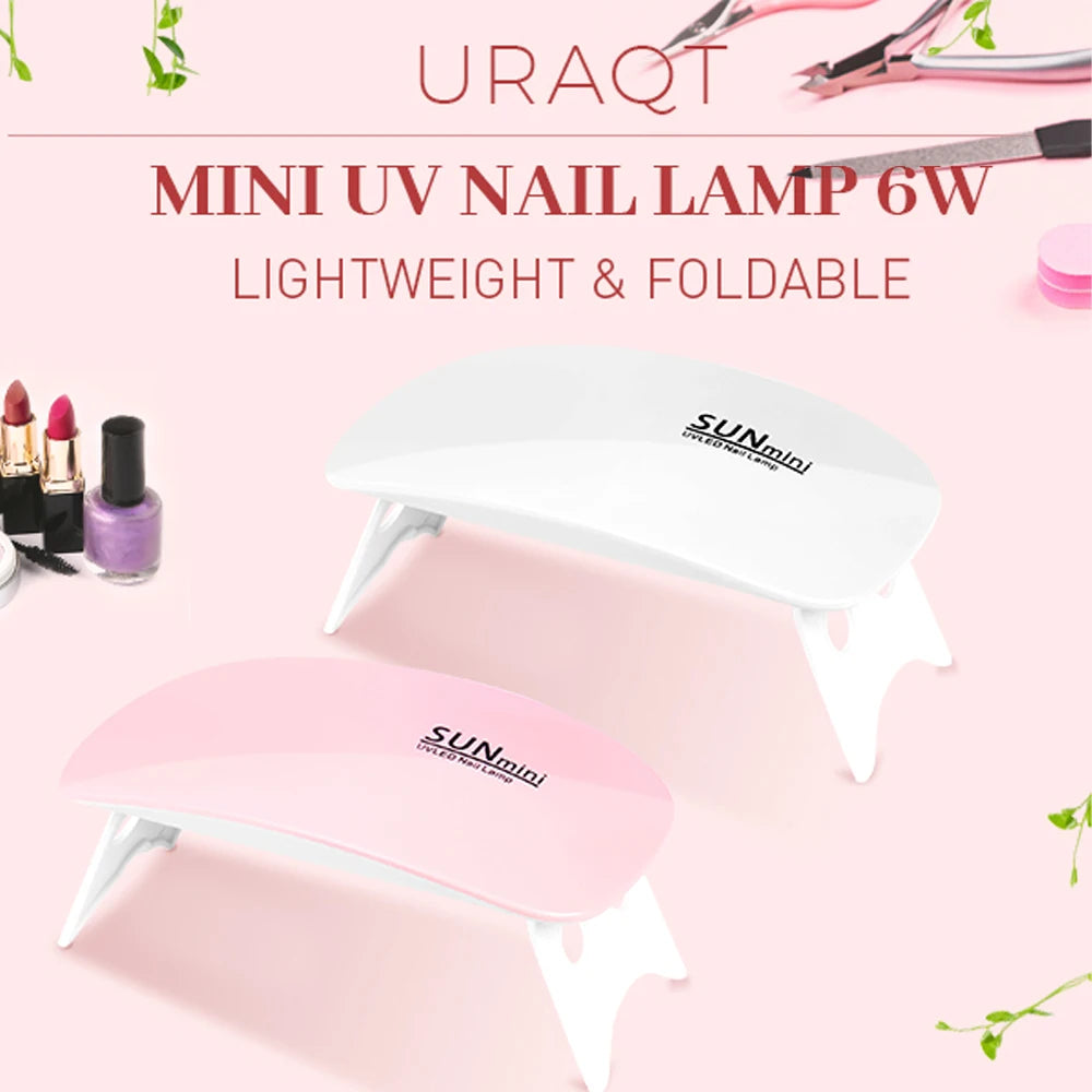LINMANDA Mini Nail Dryer Lamp 6W LED UV Portable Nail Dryer Curing Lamp Light for Gel Based Polish with 45s/60s Timer Setting