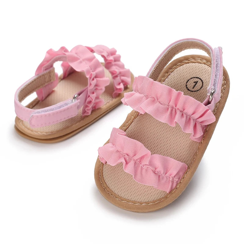Infant Pre-walker Sandals,Girls Sweet Style Heart Bow Butterfly Decor Sandals,Soft Comfy Multi Color Summer Footwear 0-18 Months