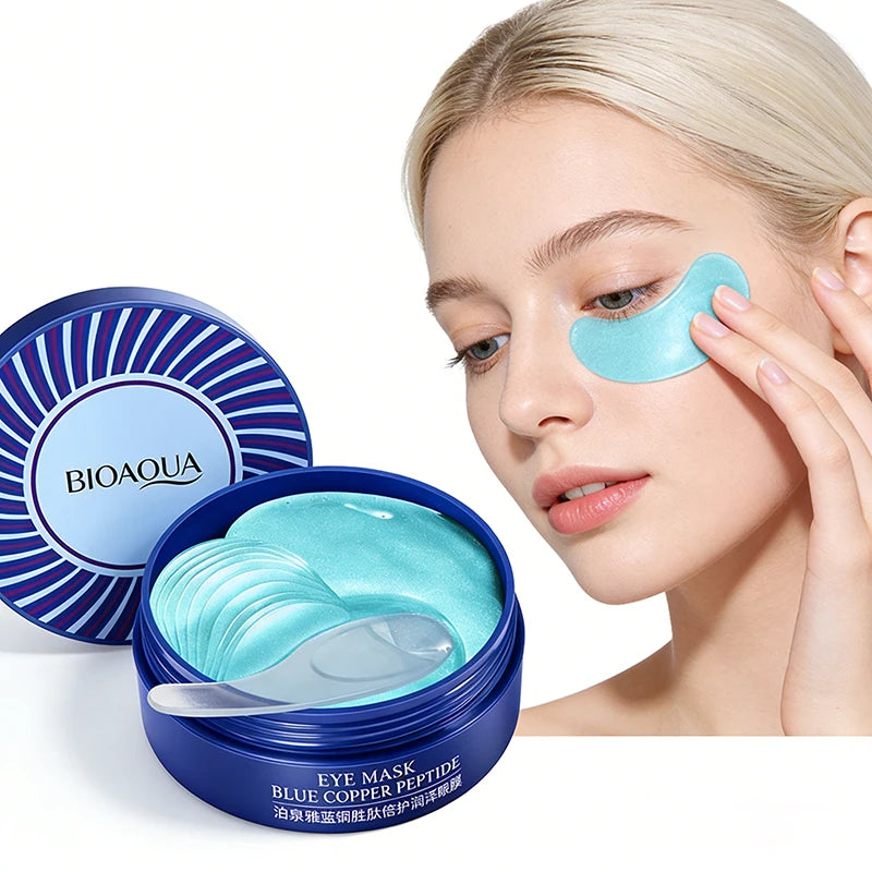 60pcs BIOAQUA Copper Peptide Eye Patches Anti Dark Circles Moisturizing Anti-Wrinkles Anti-Aging Eye Mask Skin Care Products