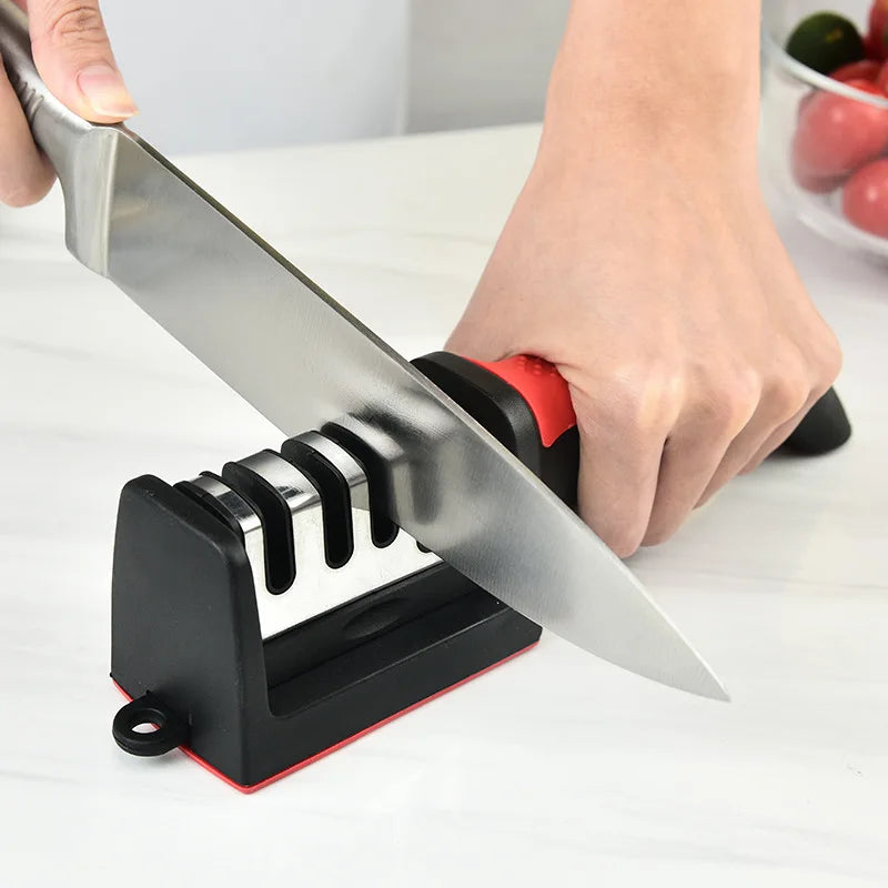 4-Stage Handheld Knife Sharpener Whetstone Stone Professional Chef Meat Cleaver Scissors Camping BBQ Home Kitchen Accessories
