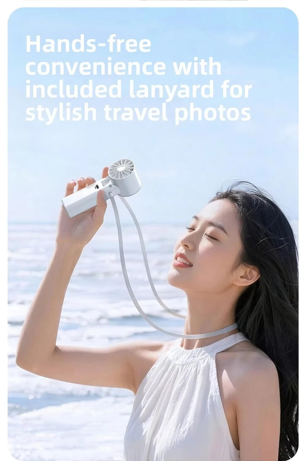 Mini Portable Neck Fan Foldable USB Rechargeable Handheld Fan Hands-Free Cooling for Travel Outdoor Summer