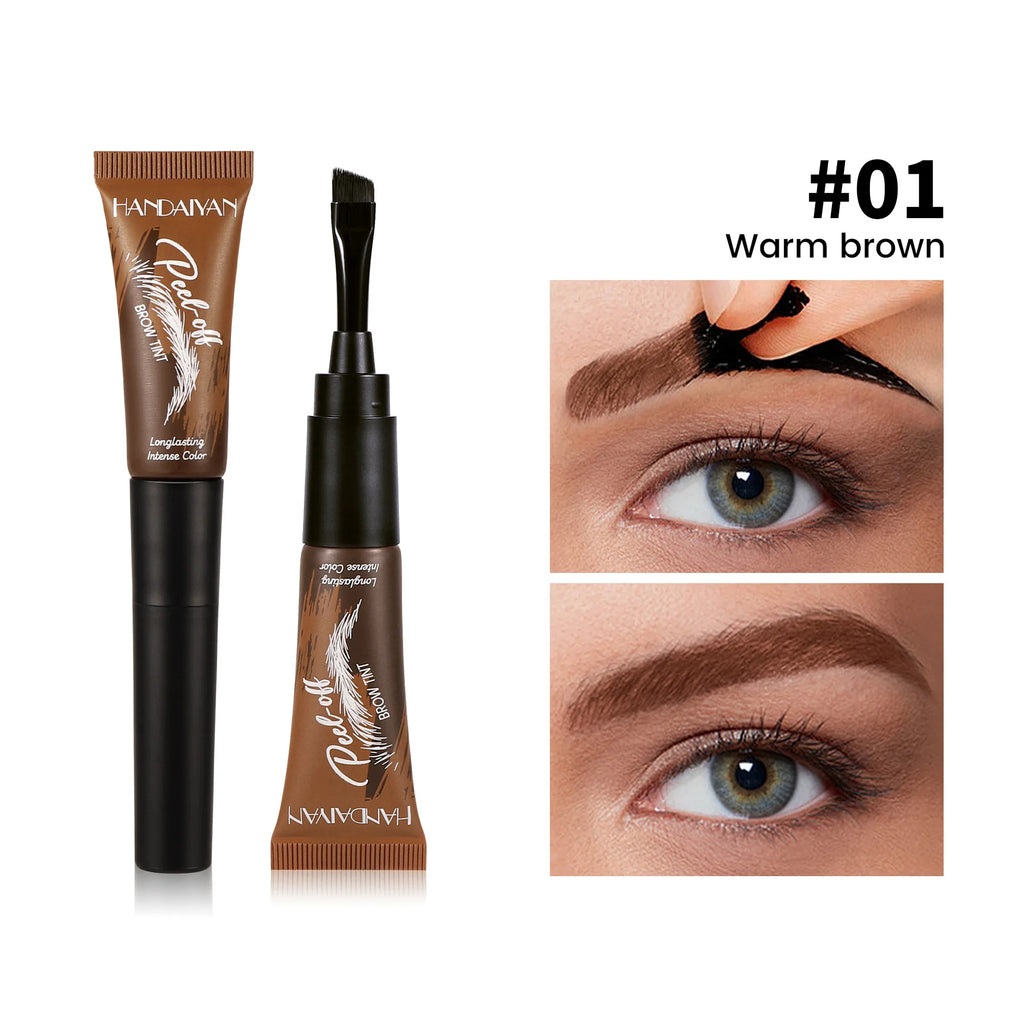 Eyebrow Tattoo Tint Semi Permanent Brow Tint Long-lasting Waterproof Natural Brown Liquid Eye Enhancers Brow Tattoo with Brush