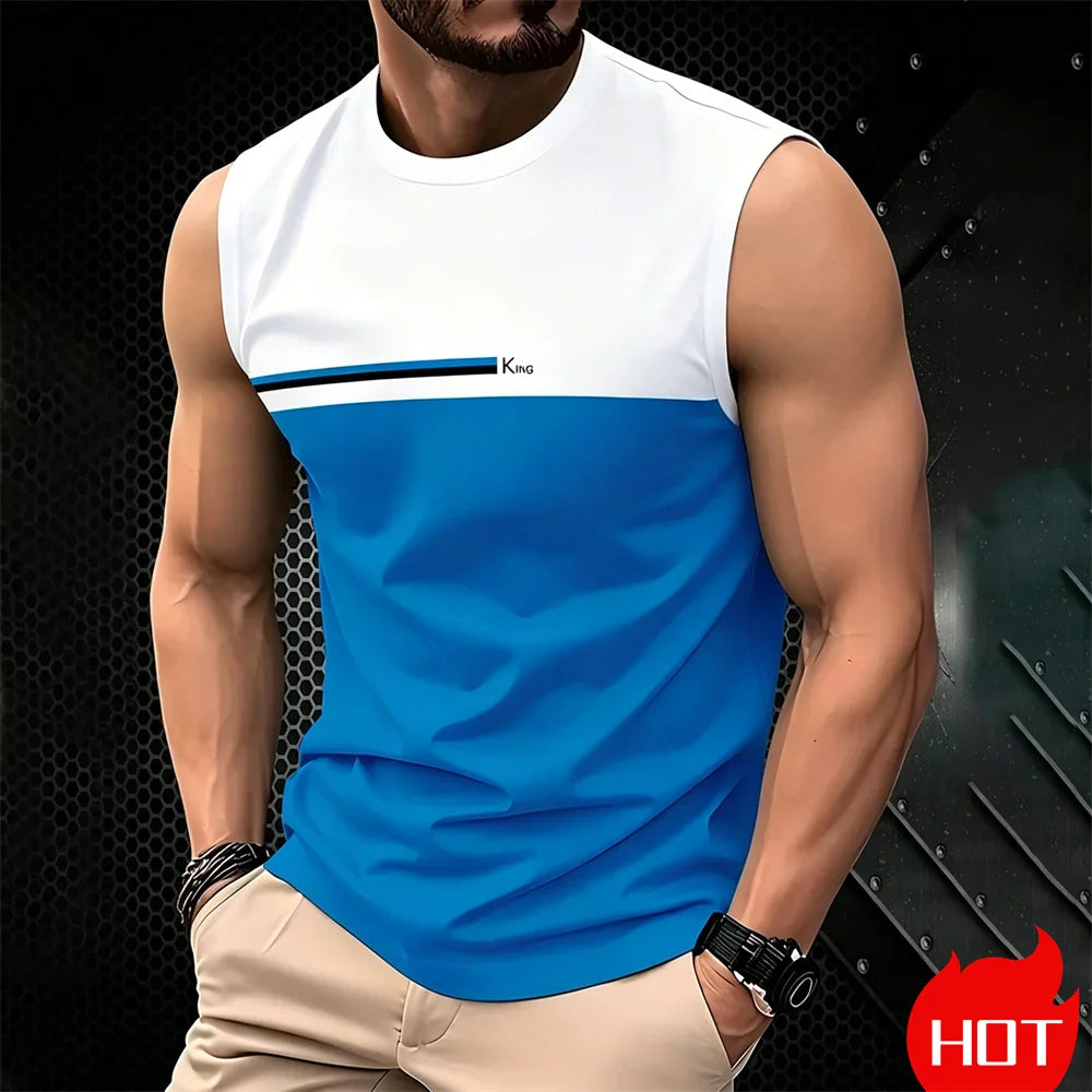 Men's Tank Top 3D Printed Sleeveless Sports Shirt Breathable Plus Size