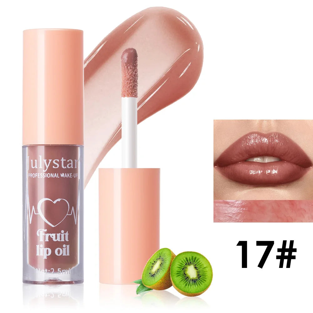 10Color Fruit Flavor Temperature Changing Lip Oil Set Hydrating Glossy Lip Gloss Brightening Water Light Lip Makeup Cosmetic Kit
