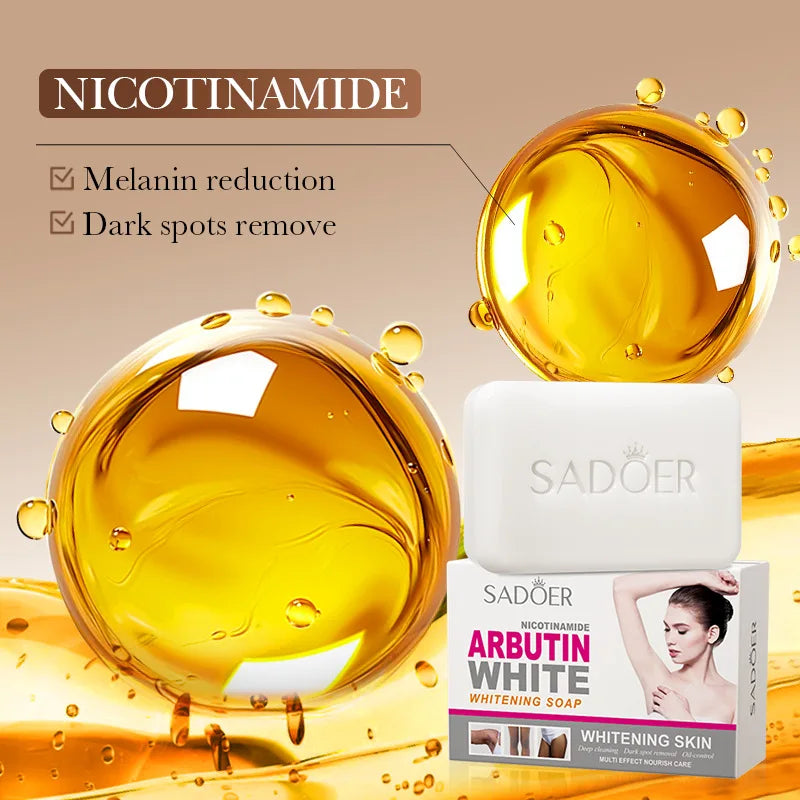 SADOER Niacinamide Arbutin Facial Soap - Moisturizing Brightening Bar