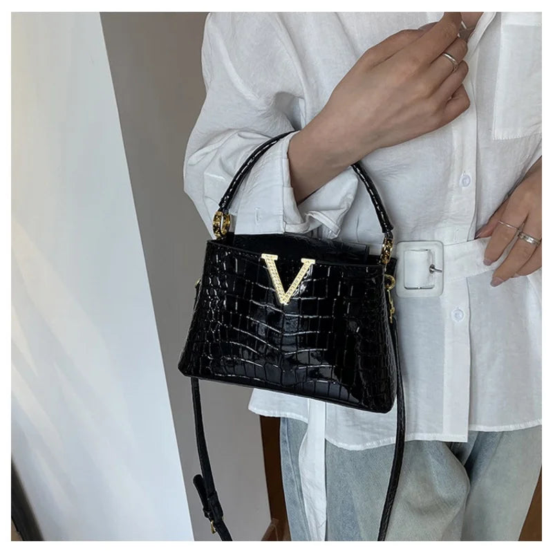 2025 New PU Pattern Leather Women Handbags Luxury Fashion Small Shoulder Messenger Bag Portable Crossbody Shell Bags