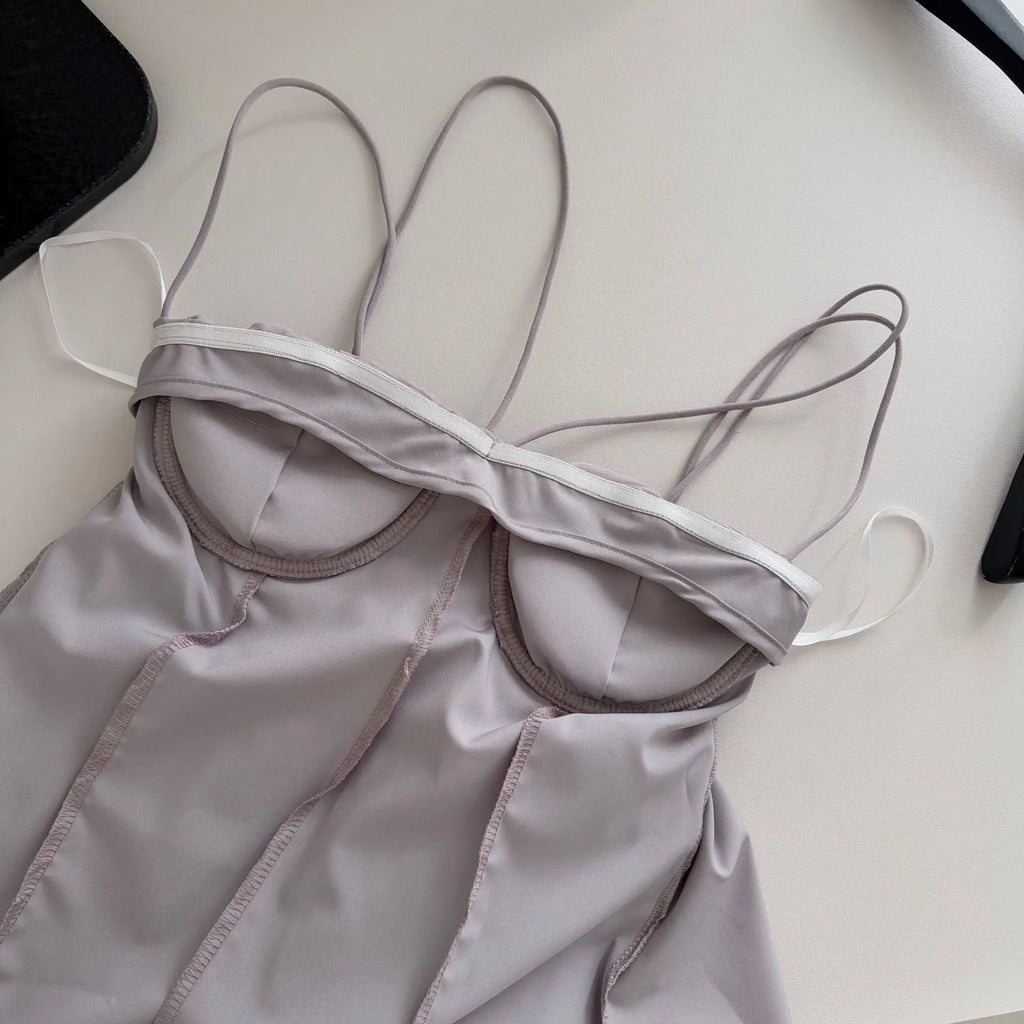 2026 Summer Women Beach Style Midi Dress Spaghetti Strap Backless Layered Ruffles Dress Travel Holiday Feminine Romantic Dresses