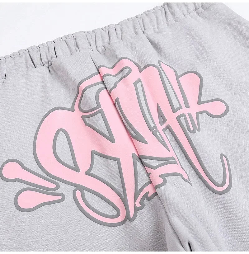 Outdoor Fashion Synaworld American Street Hip Hop Fleece Suit Men's and Women's Trend Casual Hooded Sweater Sports Pants
