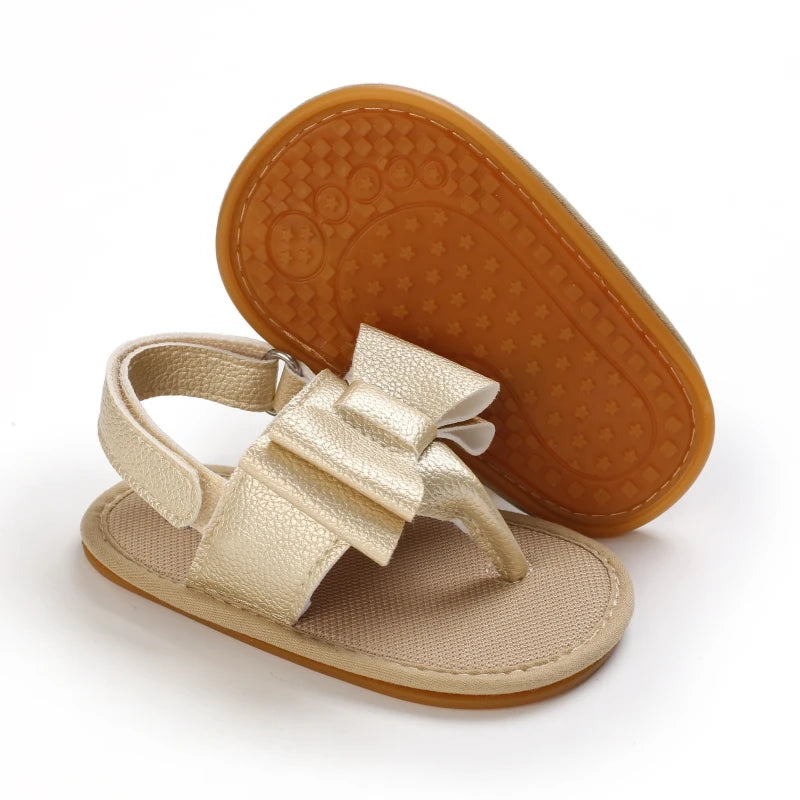 Baby Girl Summer Sandals 0-18 Months Cute Bow Rubber Sole First Walker Casual Comfortable Newborn Sneakers