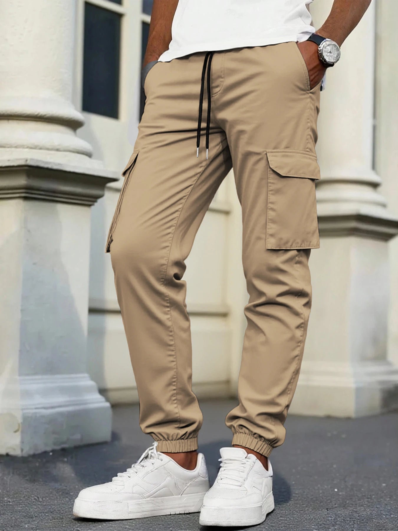 Men's High-Street Loose Straight Leg Workwear Trousers Sporty Casual Jacket Pants Streetwear Fashion Loose Fit Utility Pants