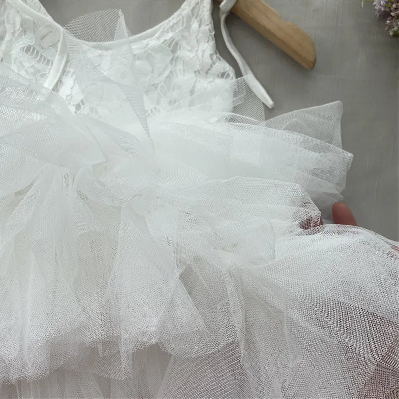 Toddler Girls Lace Tutu Dress for Kids Lovely Layers Ruffles Vestidos Fashion Baby Birthday Party Gown Boutique Wear