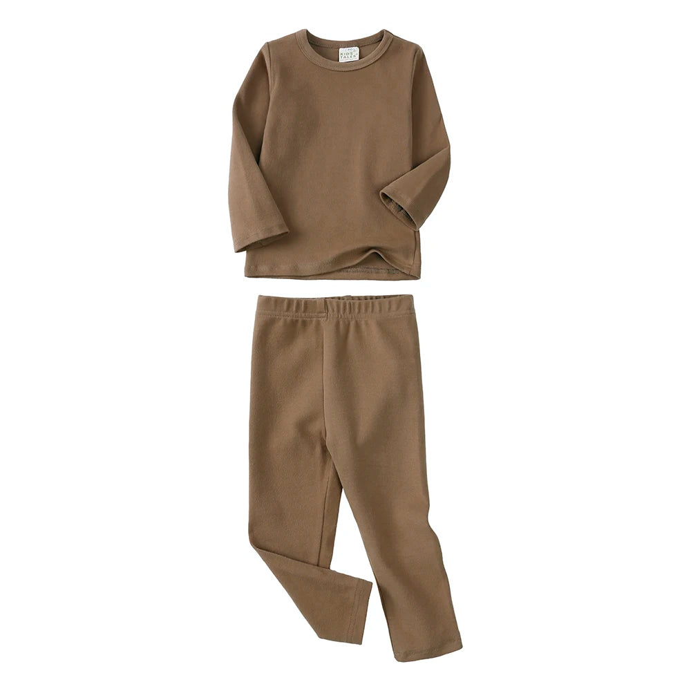 Kids Tales Basic Cotton Pajama Set - Long Sleeve Unisex Sleepwear