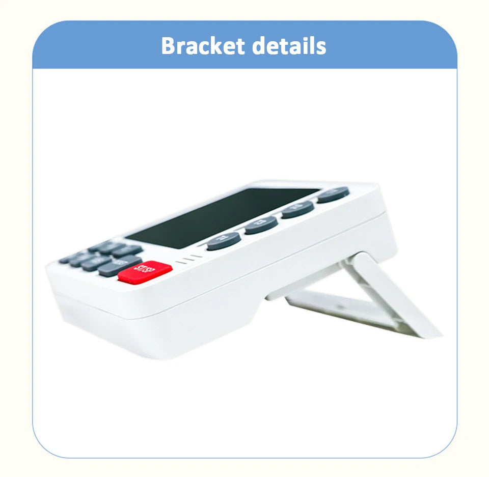 Magnetic Kitchen Timer 4 Channels Four Sets of Timing Large LCD Display Digital Cooking Countdown Timer Home Kitchen Accessories
