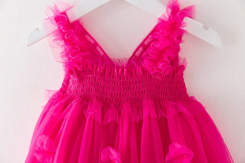 Baby Girls Tutu Gauze Butterfly Children's Dress Mesh Suspender Dress 3D Wing Fairy Lovely Baby Princess Dress Birthday Vestidos