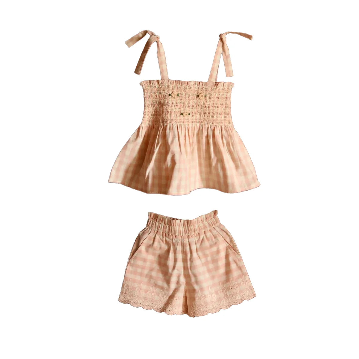 Children's Dress 2026 Summer New Product BD Girls Pastoral Embroidery Wrap Bubble Sleeve Shirt Skirt Princess Dress