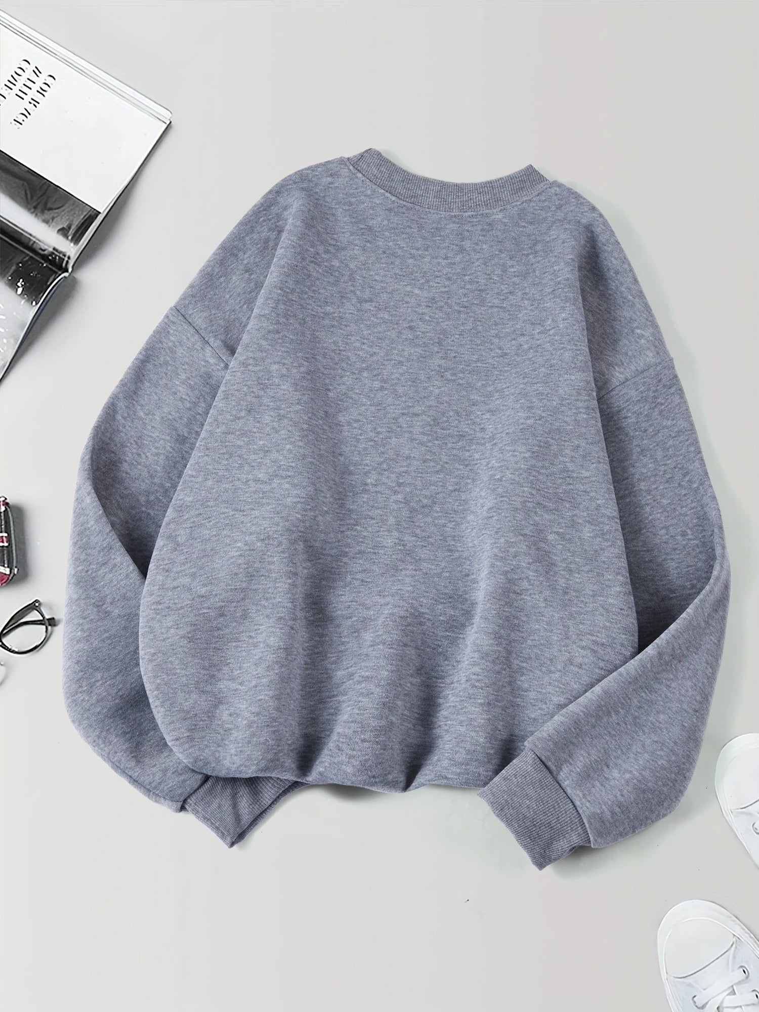 New York California Malibu Letter Sweatshirts Winter Women'S Casual Loose Hoodie Fleece Warm Crewneck Pullover Comfortable Clothes
