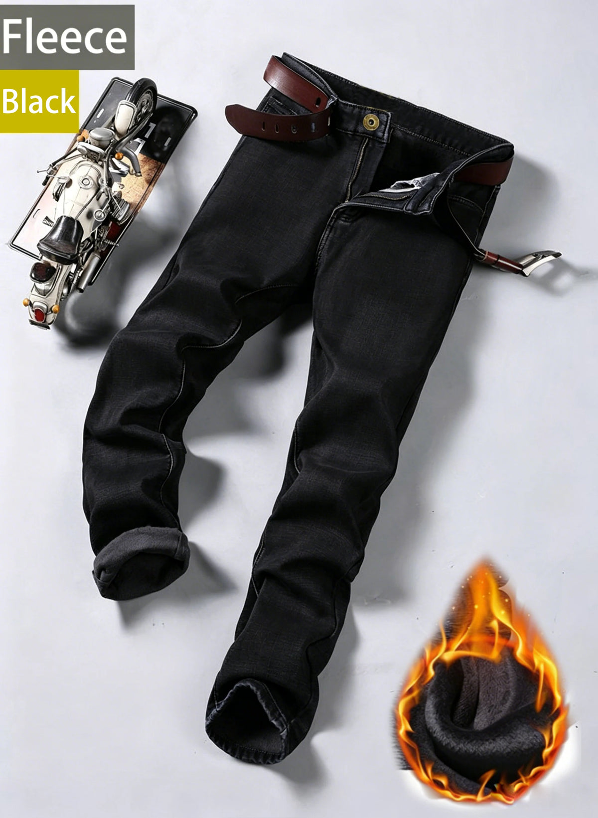 WTHINLEE Men's Straight Jeans - Stretch Denim Business Casual Pants