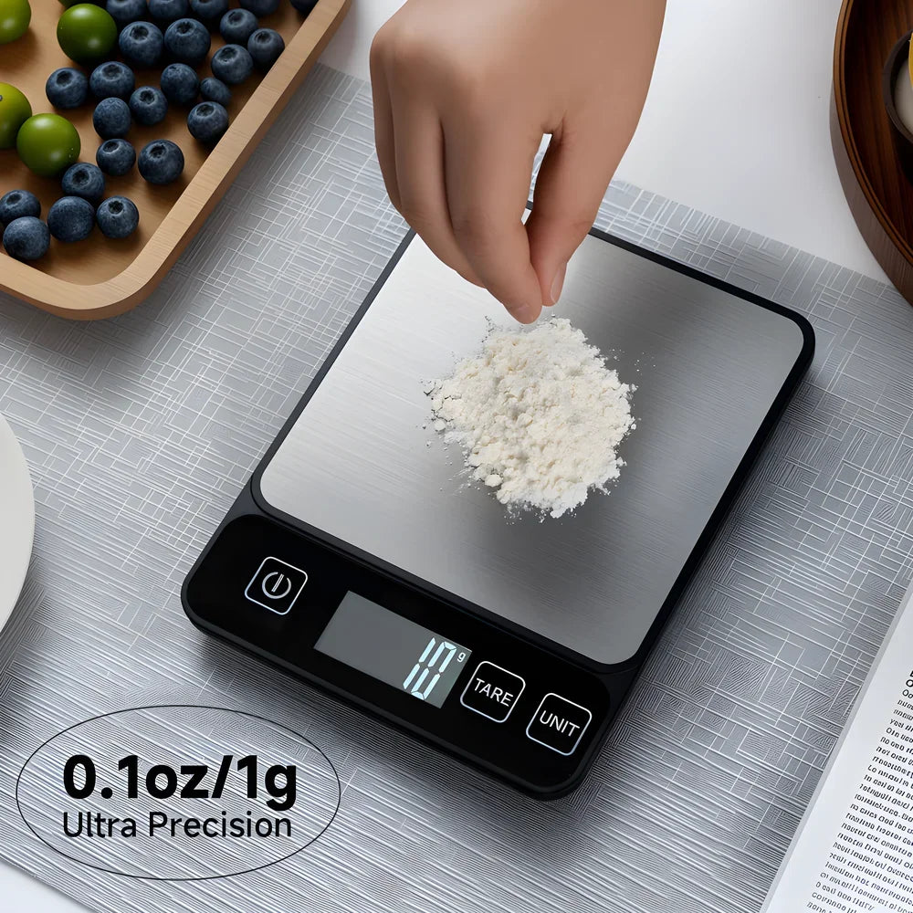 Báscula de cocina de 10 kg con pantalla digital LCD, báscula electrónica de mesa para hornear, báscula de peso en gramos para dieta personal saludable