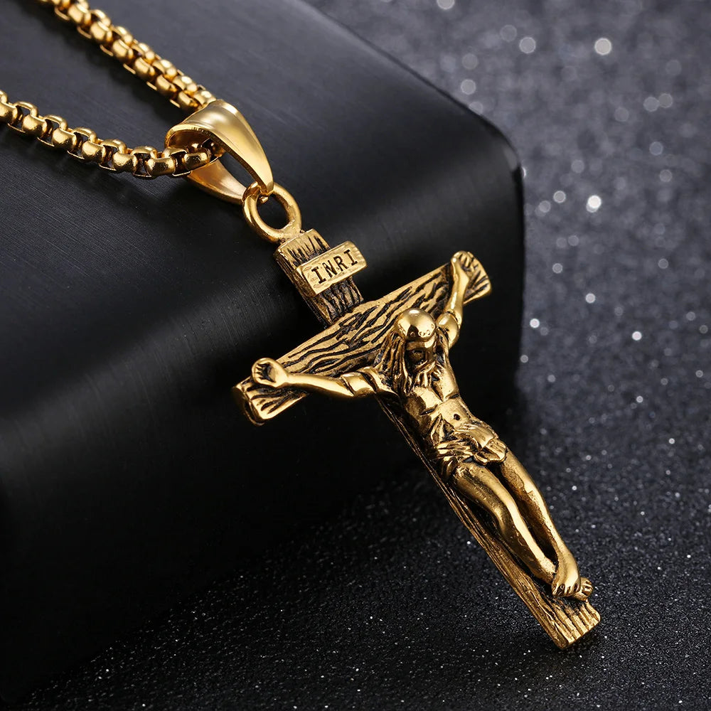 Premium Cross Necklace For Women'S 18K Gold Plated Trendy Gold Cross Pendant Chain For Girls Crucifix Necklace For Women'S Girls