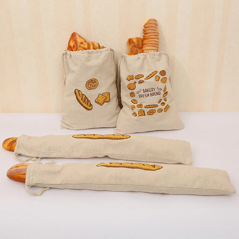 Bolsas de lino de algodón para pan, bolsas reutilizables con cordón para pan de molde, bolsas de lino para almacenar pan artesanal, bolsas de lino para baguette, se puede imprimir el logotipo