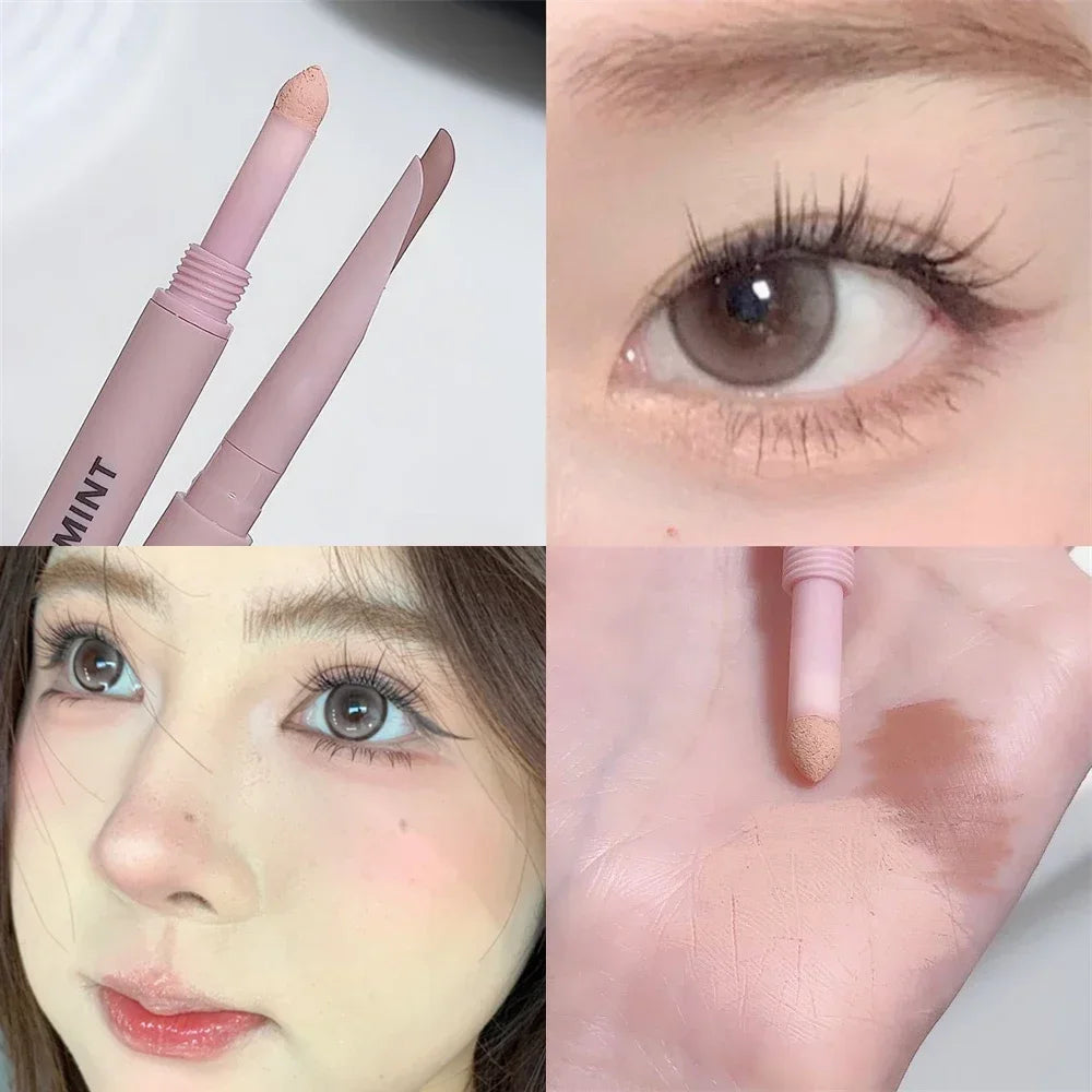 Dual End Glitter Matte Aegyosal Pen Brightening Highlight & Shadow Stick Eye Makeup Lying Silkworm Eyeliner Gel Pencil 애교살 펜
