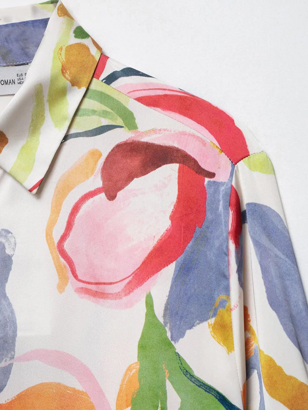 Silk Satin Feel Floral Print Shirt for Women 2026 New Design Elegant Basic Style Long Sleeve Loose Fit Polyester Spring Fashion