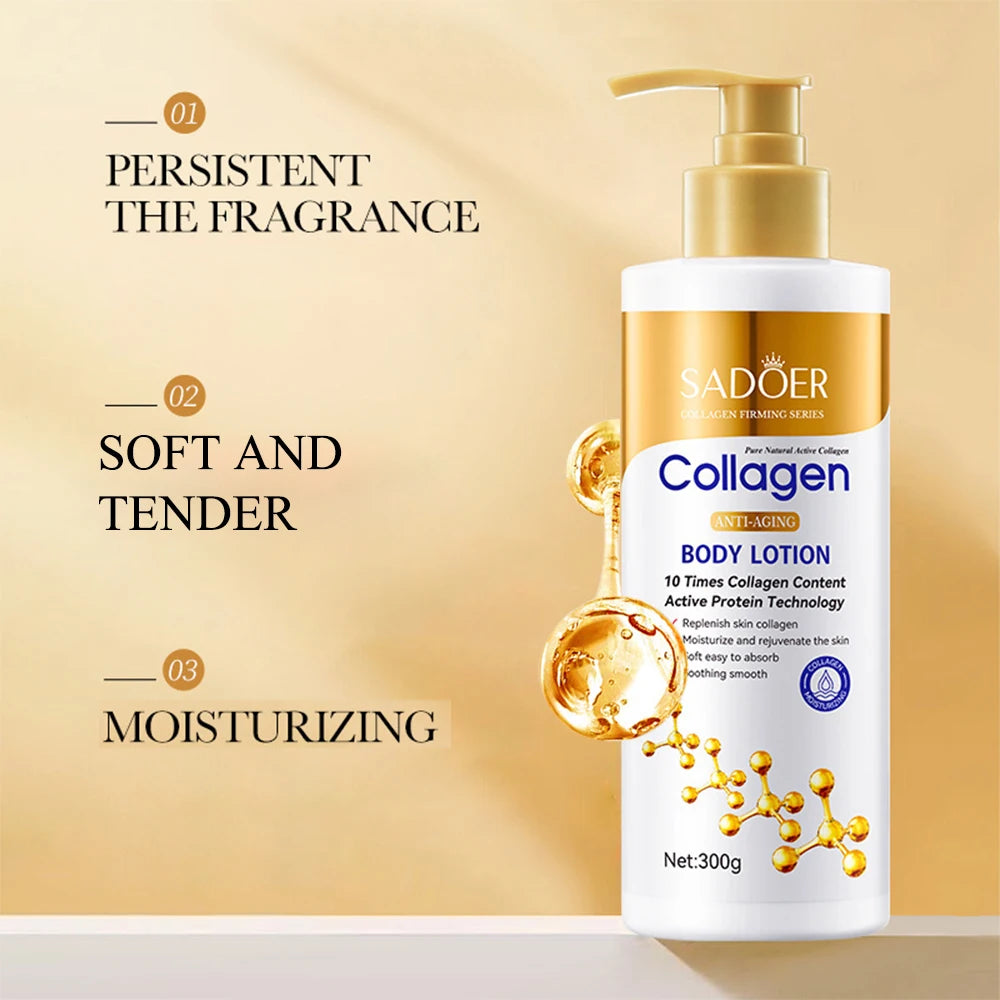 Collagen Body Lotion For Firming & Hydration - Intense Moisturizer Anti-Aging Skin For Dry, Sagging Skin, Nourishment 300G/Pc