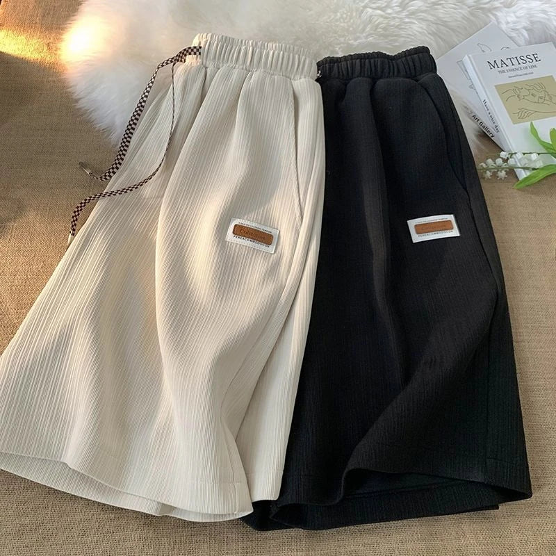 Casual Loose Thin Women's Sport Pants High Waist Wide Leg Five-Quarter Shorts Fashionable Versatile Summer Leisure Trousers
