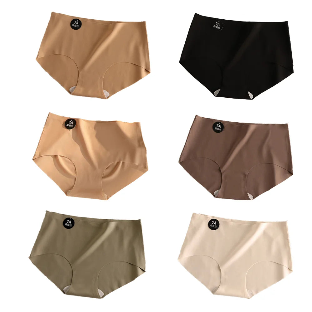 6pcs Women's Seamless Boyshort Panties - Mid-Rise Viscose Blend