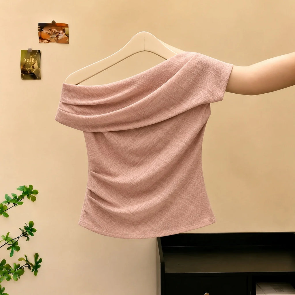 Sweet And Versatile Design Sensation Small Shirt Gentle Wind Style Summer New Arrival Slimming Beautiful Age Reduction All Ma...