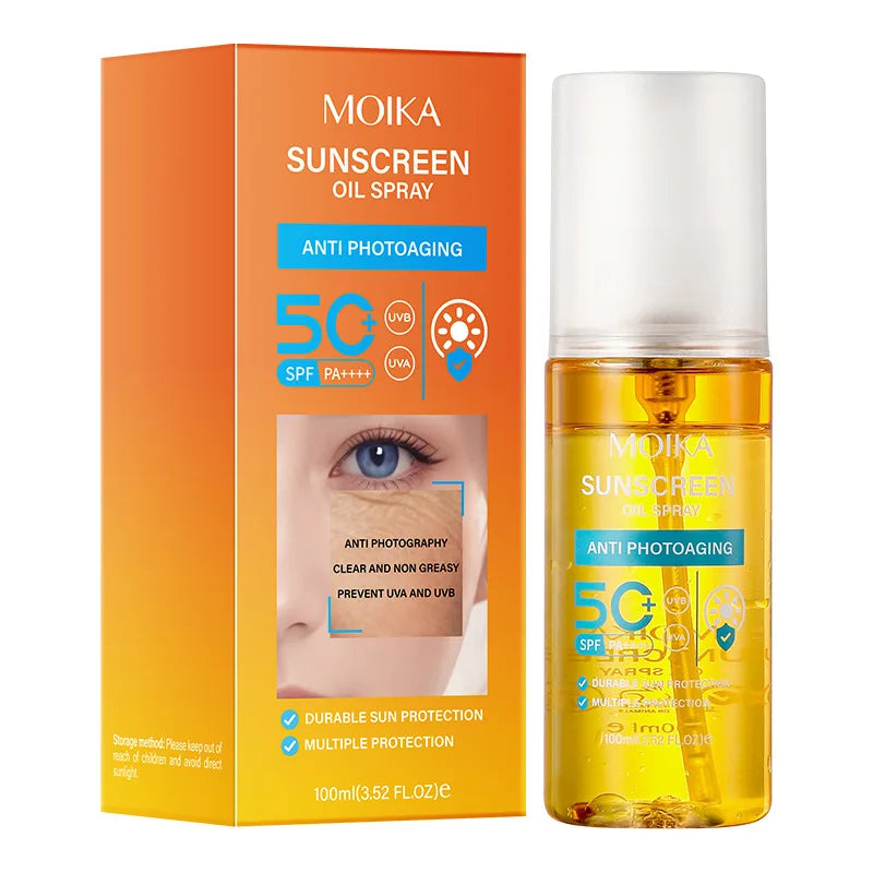 Facial Body Sunscreen Oil Spray Whitening Sun Cream Sunblock Skin Protective Cream Anti-Aging Oil-control Moisturizing SPF50+